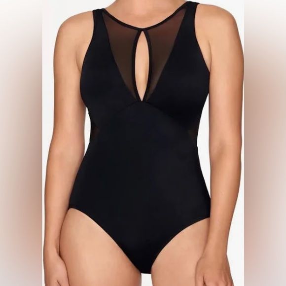 Time and Tru Other - NWT Time And Tru Women's Black Mesh One
Piece Swimsuit